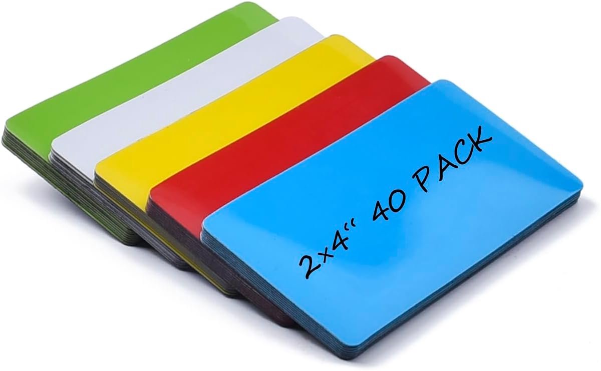 Magnetische whiteboardlabels 5cm x 10cm - Multikleur - Herbruikbaar - Perfect voor organisatie thuis en op kantoor - ShopVlot