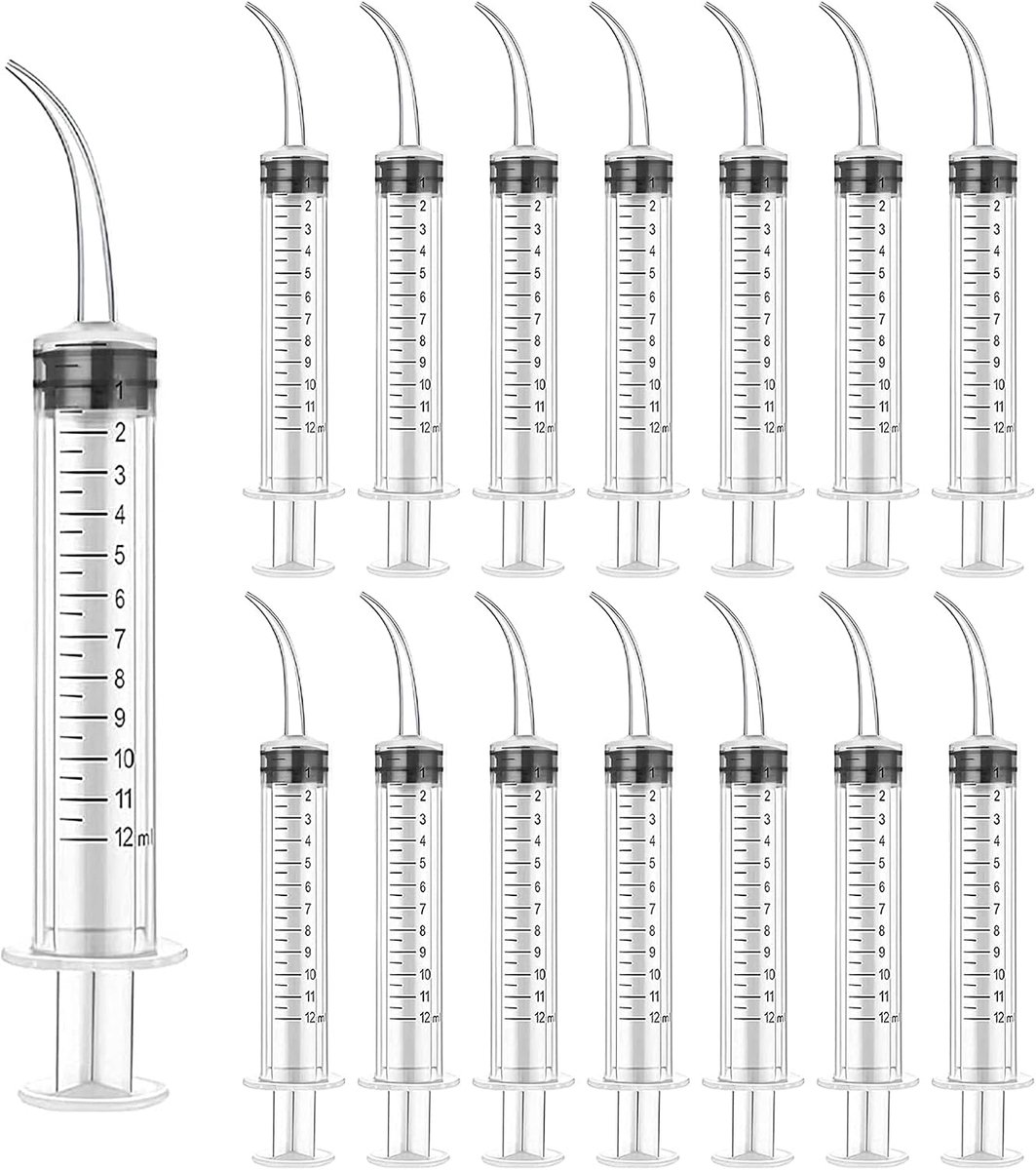 Dental spuiten 15pcs - 12ml wegwerp met gebogen punt - voor tandheelkundige en huisdierzorg - veilig en steriel - ShopVlot
