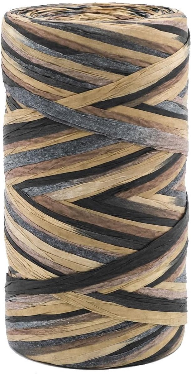 Raffiapapierlint 120 meter - kleurverloop - 7 mm raffiapapierkoord - ideaal voor knutselprojecten - ShopVlot