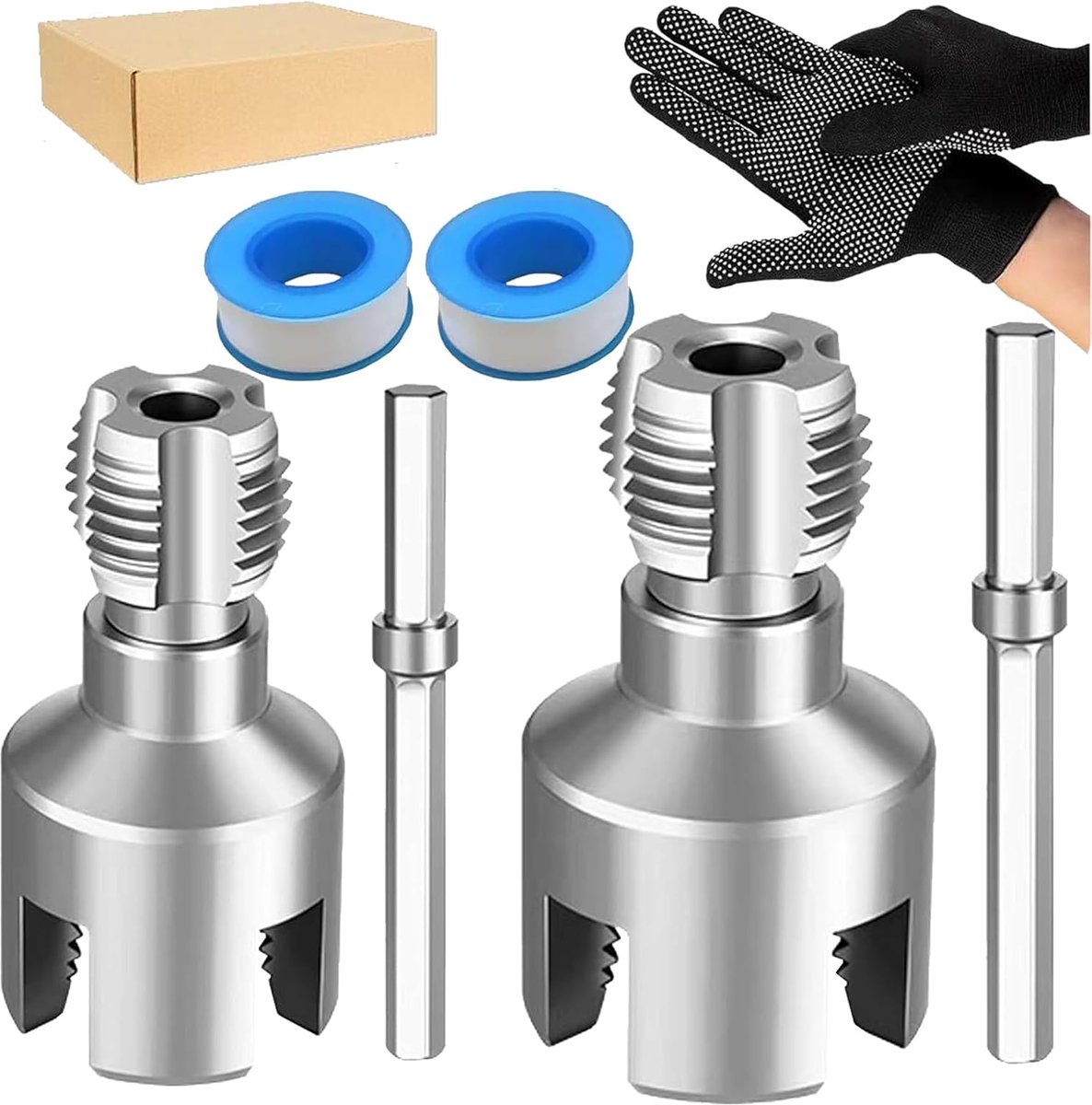 Schroefdraadopener 1/2 inch en 3/4 inch - Koolstofstaal - Duurzaam en slijtvast - Ideaal voor PVC, PPR en PE-buizen - ShopVlot
