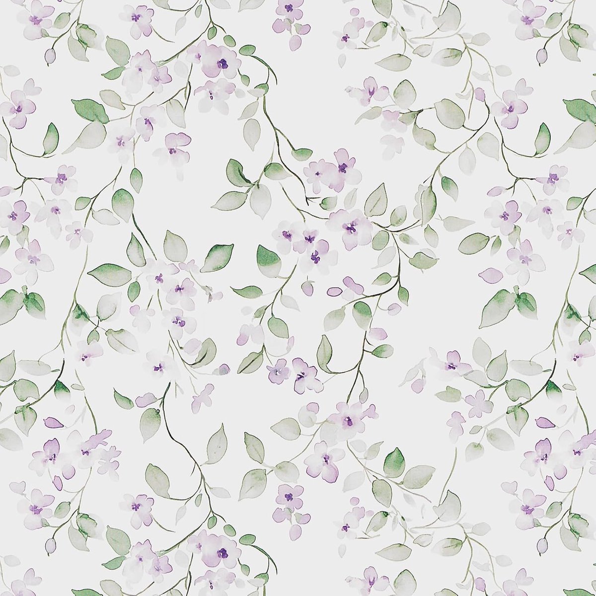 Plakwanddecoratie 44.5x500cm - Paars Bloemenprint - Vinyl - Eenvoudig aan te brengen - ShopVlot