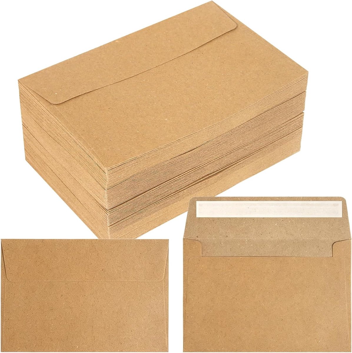 Enveloppen C6 120 g/m² - bruin kraftpapier - zonder venster - ideaal voor wenskaarten - ShopVlot