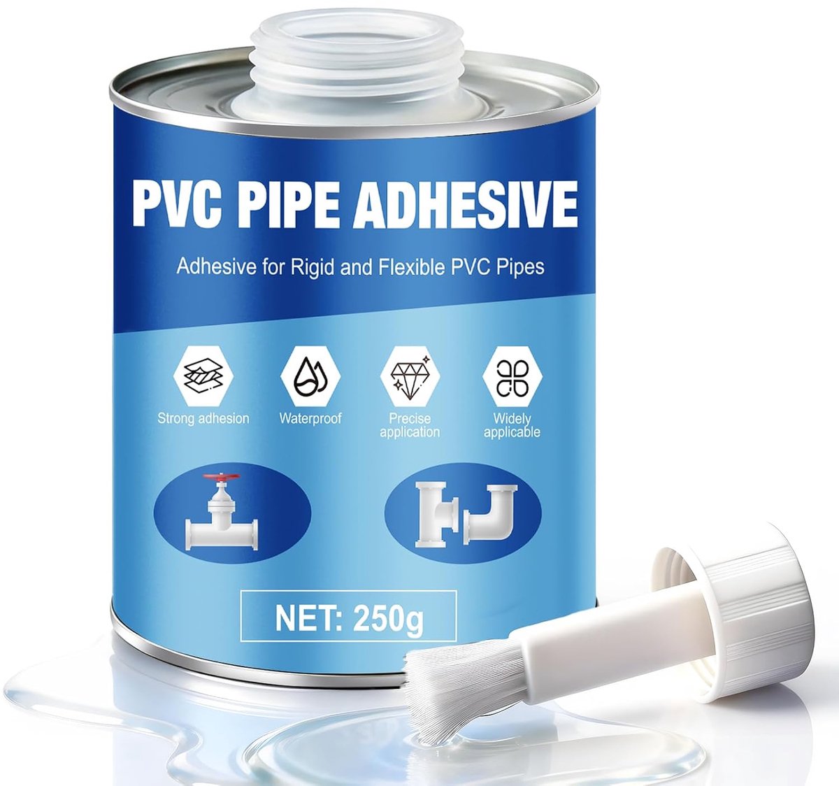 Lijm voor PVC buizen - 250 ml - Brush applicator - Eenvoudig in gebruik - ShopVlot
