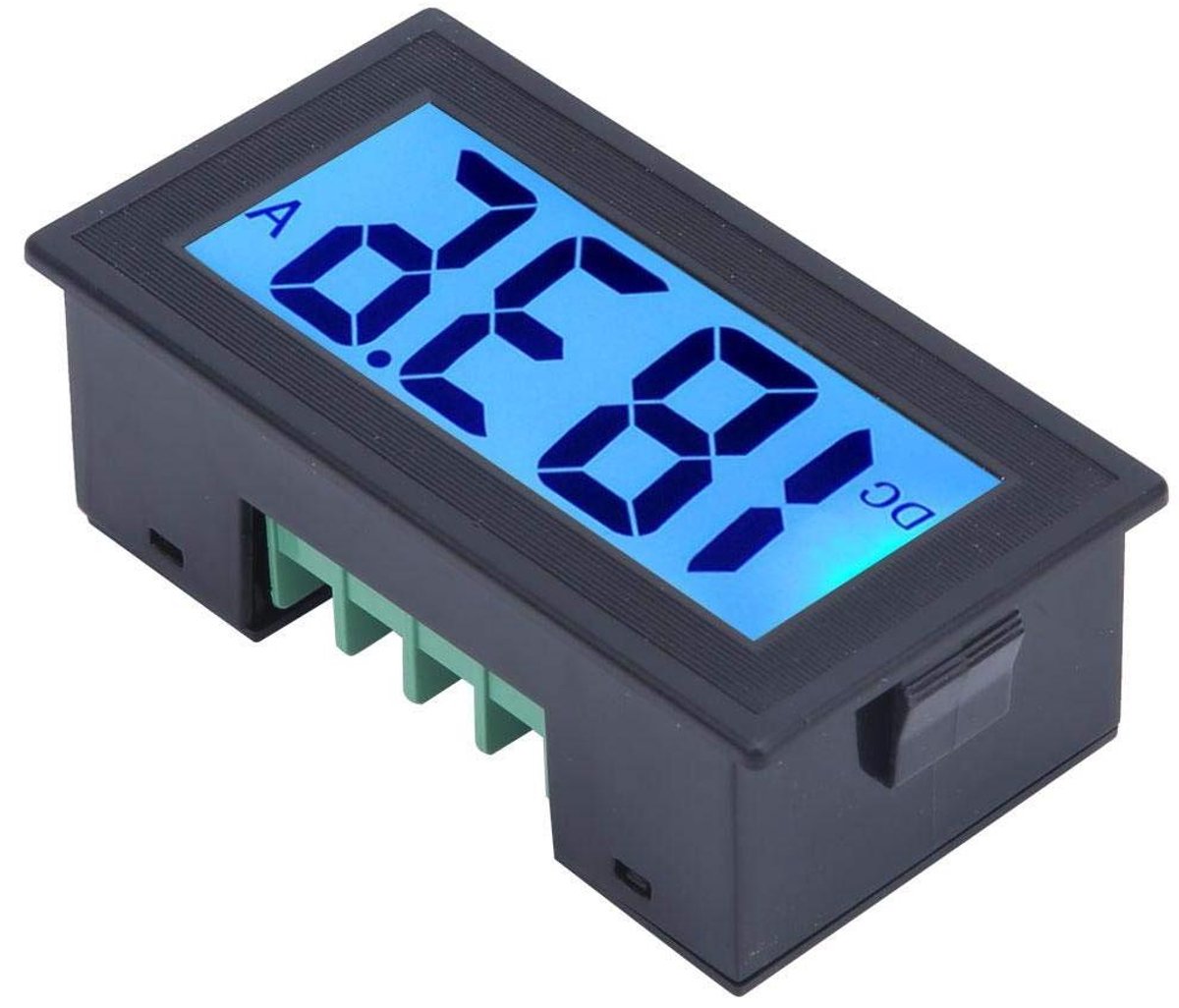 Digitale Voltmeter - Spanningstester Monitor - Spanning Meten - Blauwe Achtergrondverlichting - 78 x 42 x 25 mm - Zwart