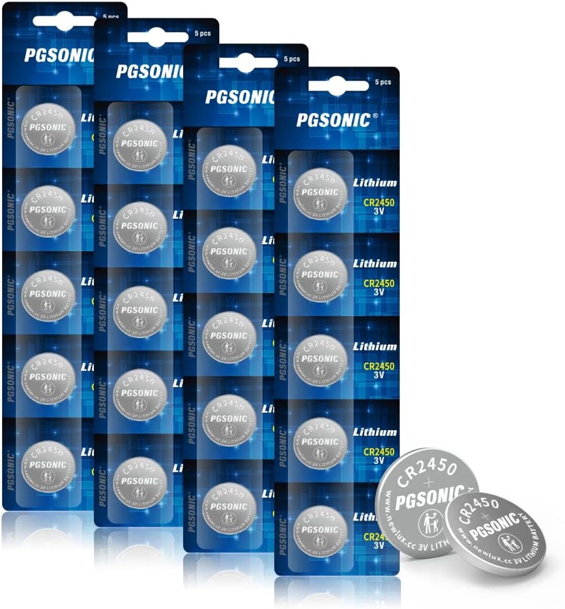 CR2450 knoopcelbatterijen 3 V - 20 stuks - hoge energiecapaciteit - ultra veilig - SnelShoppen