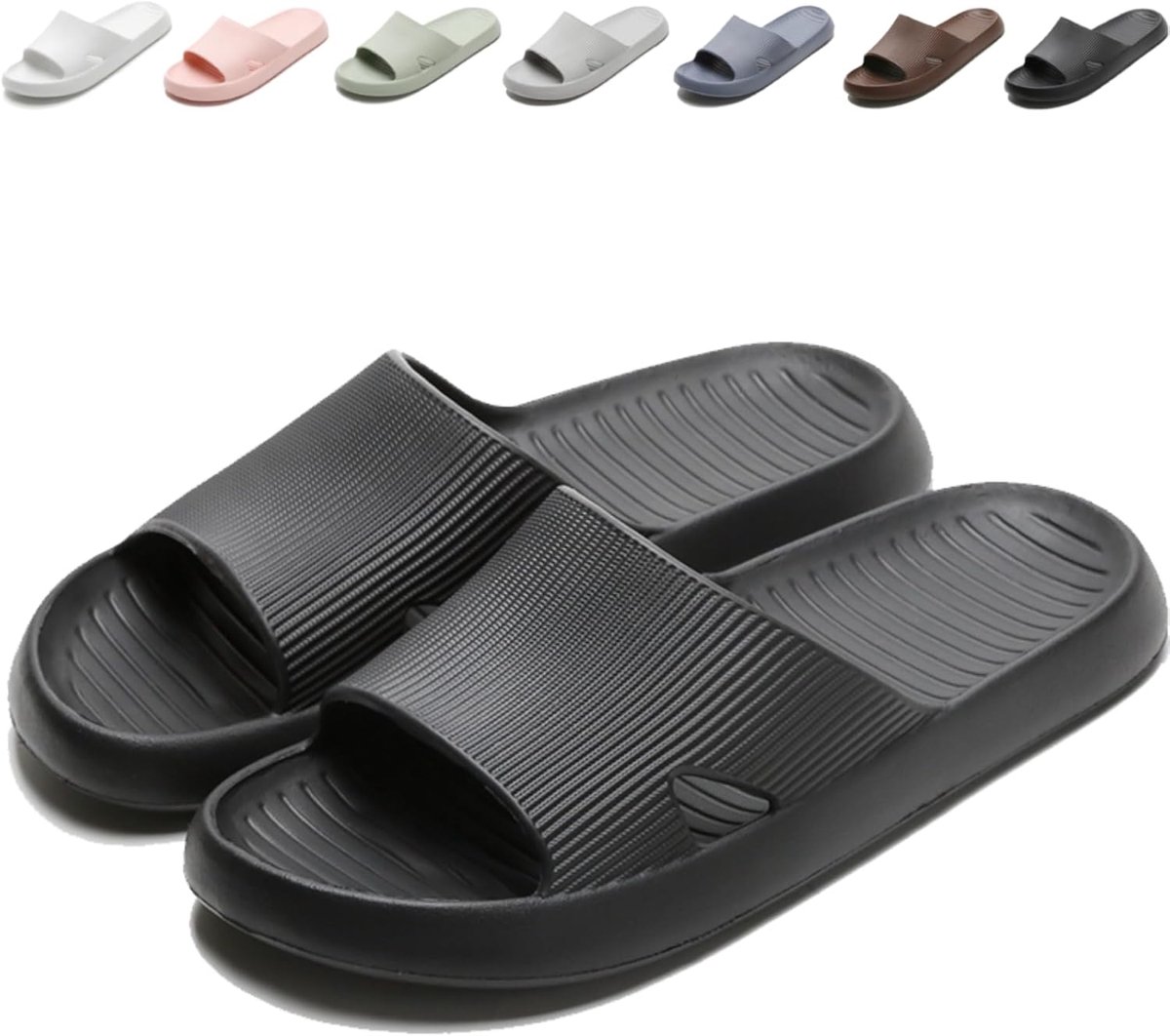 Thijox - Douche Sloffen Dames en Heren, Ultralichte Zachte Badschoenen Sandalen, Slipvaste Sneldrogende Zomerpantoffels voor Thuis, Camping en Wellnes