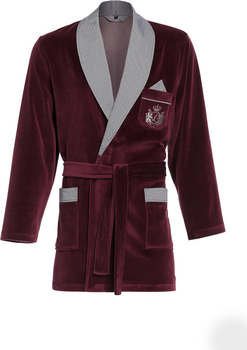 Dressing gown kort - velours - elegant design - ideaal voor ontspanning - SnelShoppen