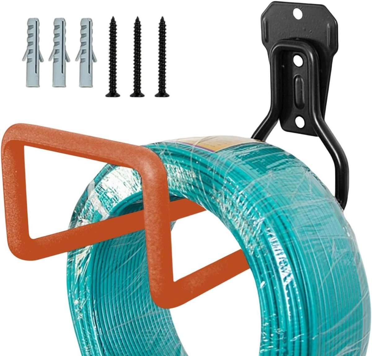 Garage Ophanghaken - Wandgereedschapshouder Opslaghaken - Gereedschap Organiseren - Vochtbestendig Roestvrij - 19.7 x 13.5 x 12.6 cm - Oranje