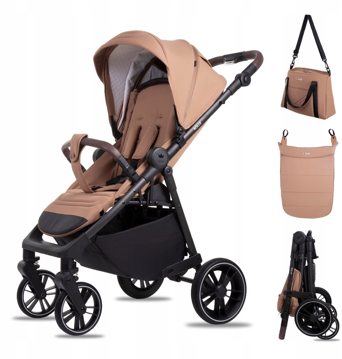 Babylux Buggy Kinderwagen ROLLE Reisbuggy met Ligfunctie, Kleur: Latte