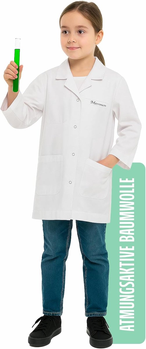 Laboratoriumjas kind 3-14 jaar - 100% katoen - comfortabel - ideaal voor experimenten - SnelShoppen