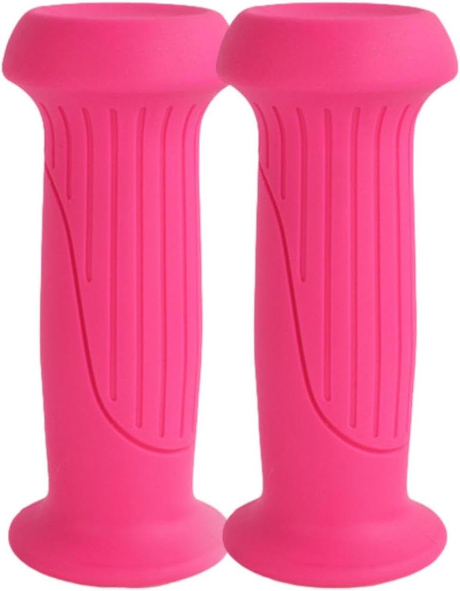 Fietsgrepen Kinderen - Scooter handvatten - Veilig Fietsen - Antislip Rubber - 9.6 cm Lengte - Roze