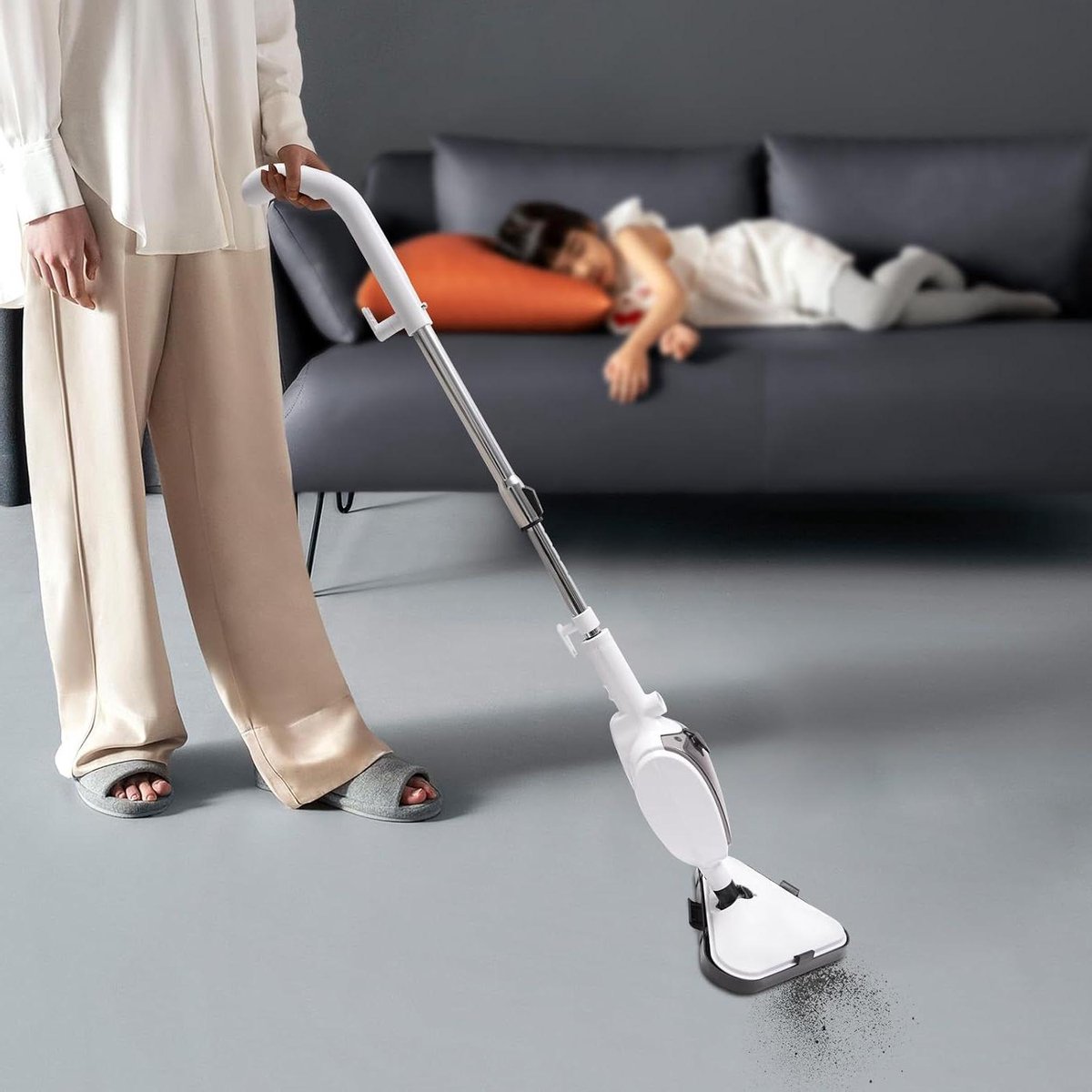 Stoomreiniger - Stoommop Vloerreiniger - Hygiënisch Huis - Verwijdert 999% Bacteriën - 8 Bar - Wit