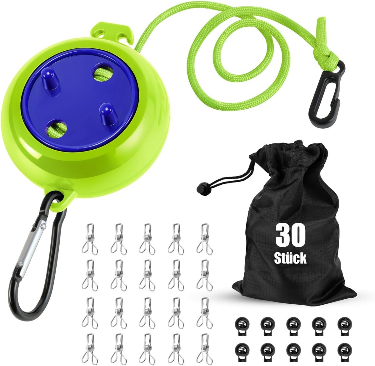 Clothesline Extendible, Portable Camping Clothesline 10 Metres, Travel, Holiday, Outdoor, Clothesline for Bathroom - ShopVlot
