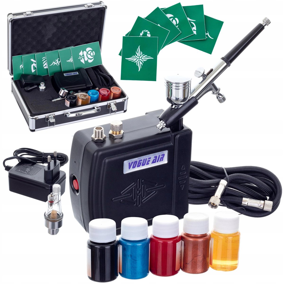 Professionele Modelbouwset: Compressor & Aerograaf met 0.3mm Naald