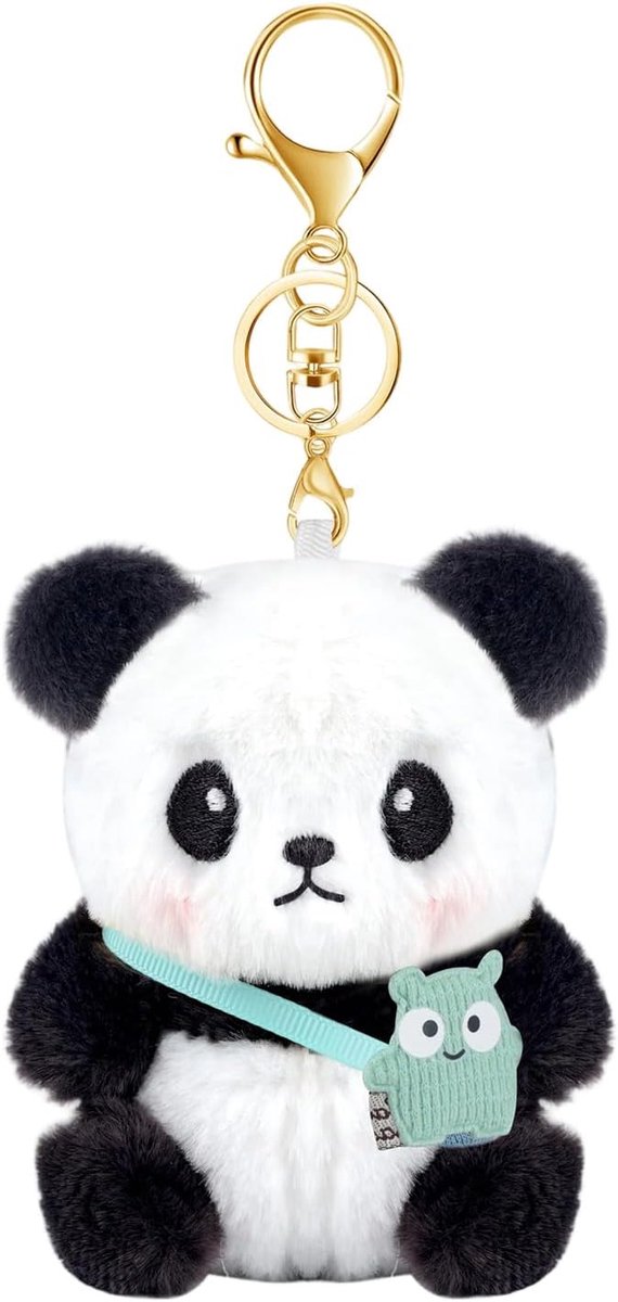 Pluche Panda Autosleutelring Monster Rugzak Sleutelhanger voor Dames Heren Kinderen Tas Telefoon Rugzak Verjaardag Kerst