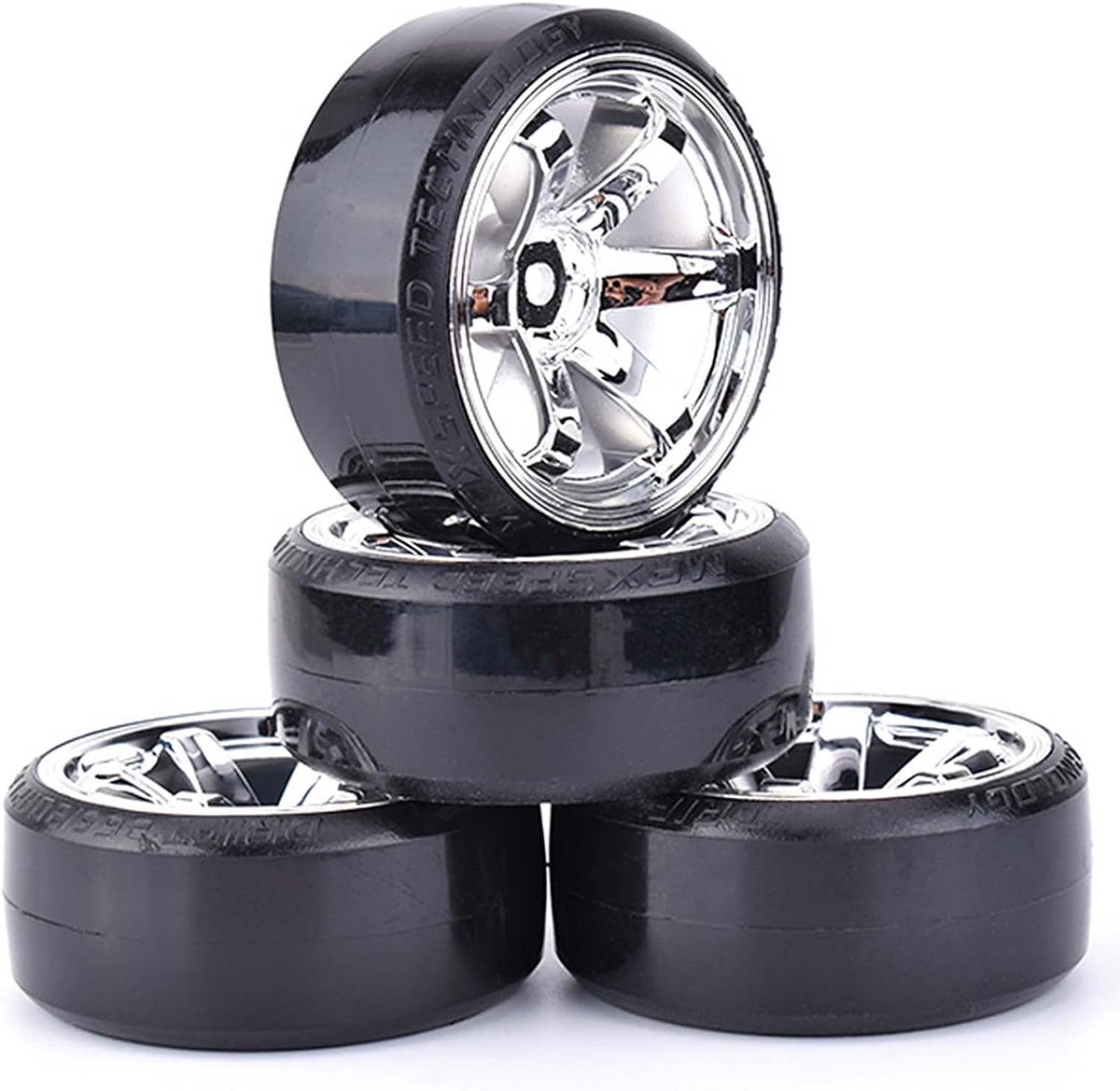 RC Drift Auto kunststof velg en banden, 63 mm harde banden voor 1/10 HSP Tamiya HPI Kyosho racesport driftende auto