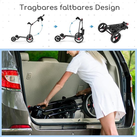 Unisex - Golftrolley voor volwassenen, zwart, 91,5 x 60 x 129,5 cm (l x b x h) van unisex — afbeelding 4