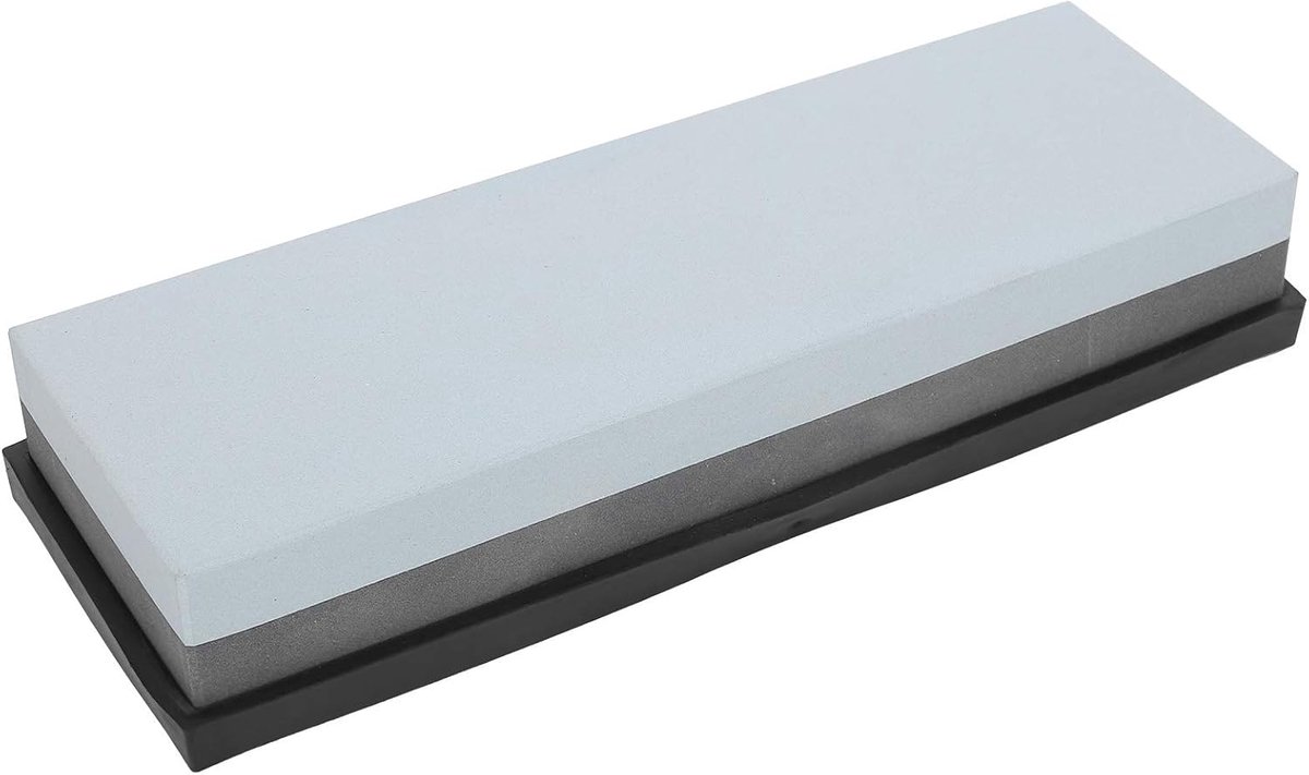 korrel 240/400, dubbelzijdige slijpsteen, grove en fijne slijpsteen, met antislip rubberen basis, voor keuken en huishouden