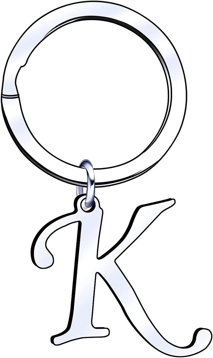 Zilveren alfabet letter sleutelhanger vrouwen mannen beste vriendin zussen vriendschap sieraden accessoires verjaardag jubileum afstuderen vriendschap Kerstmis familiecadeau, K, L