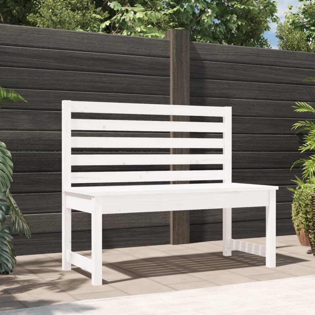 Zitten voor Thuis-Buiten, Buitenbanken, Tuinbank Wit 109 cm Massief Hout Grenen