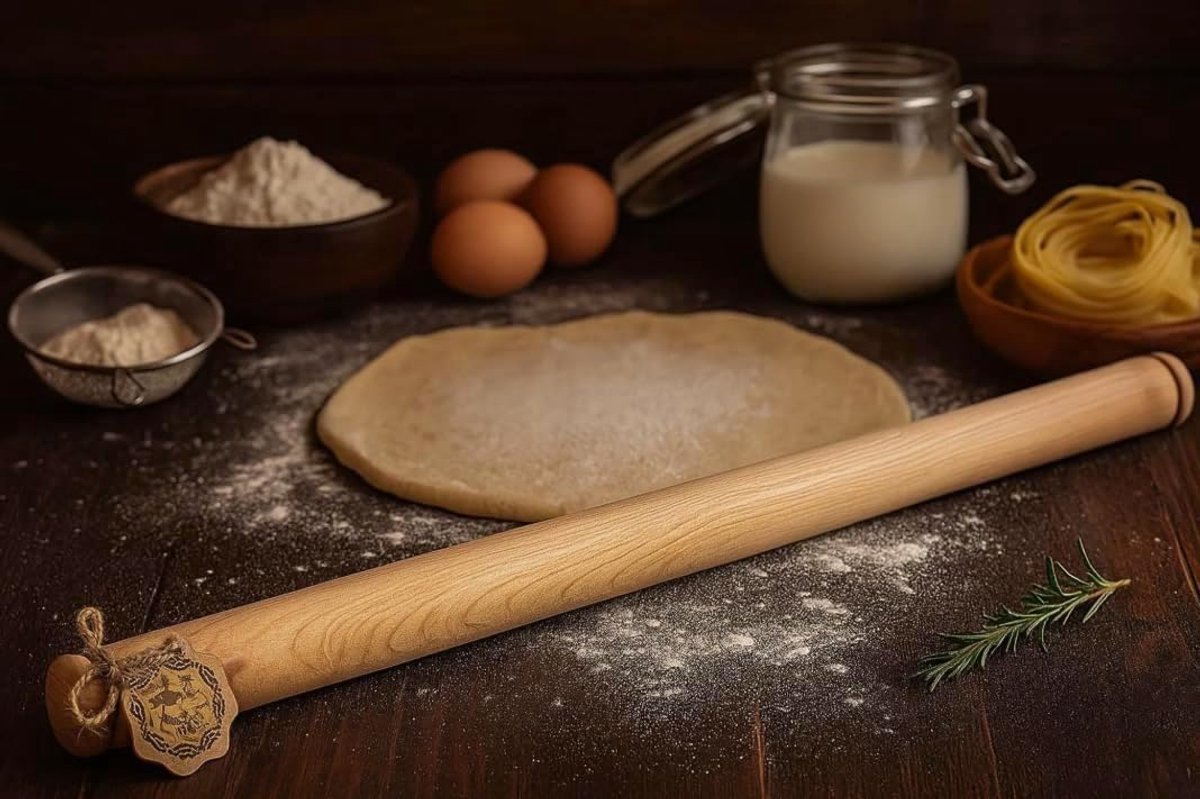 Houten deegroller 70 cm - duurzaam - hygiënisch - perfect voor bakken - SnelShoppen