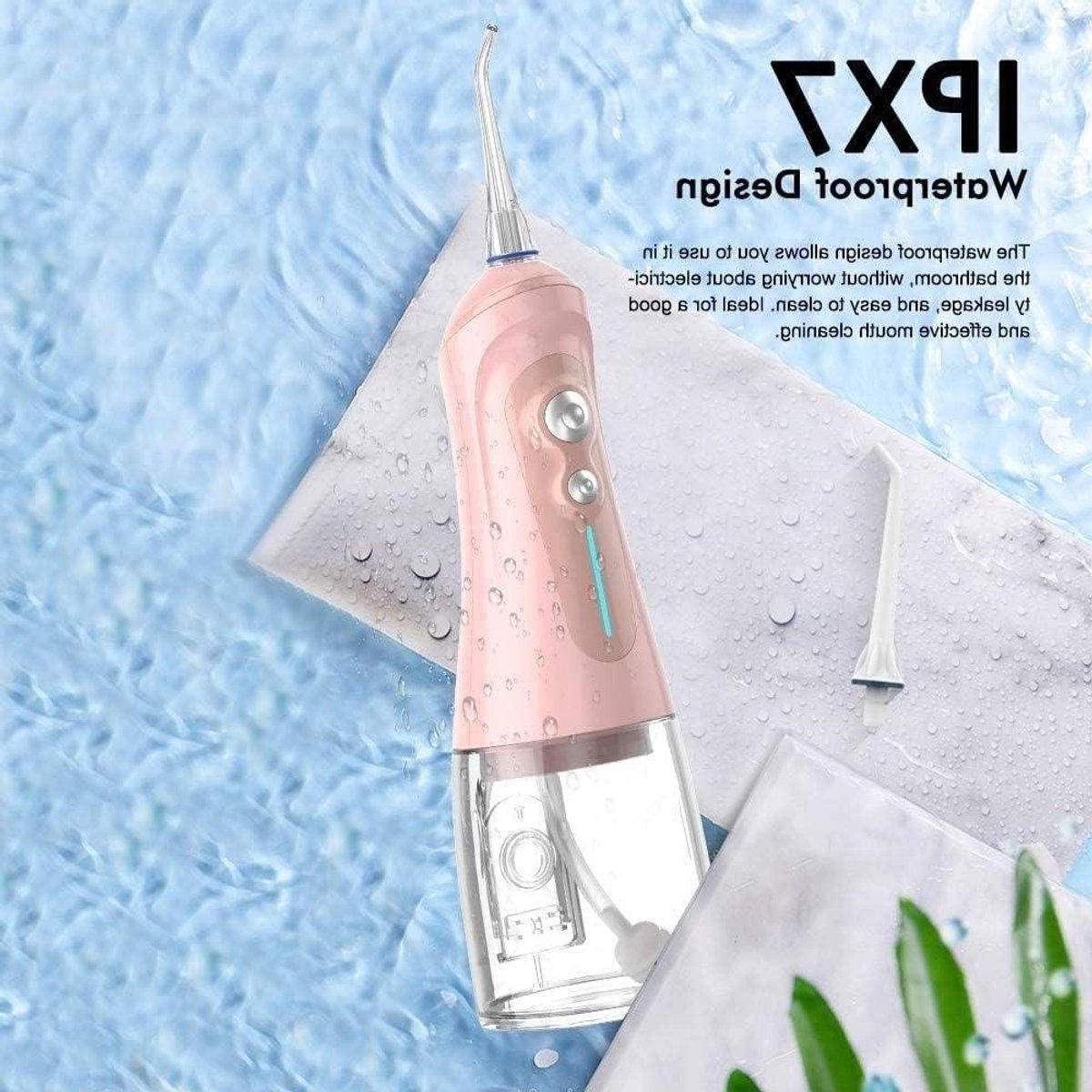 Water Flosser Draadloos - Monddouche Elektrisch - Mondhygiëne Verbeteren - 6 Reinigingsmodi - 320 ml Watertank - Roze