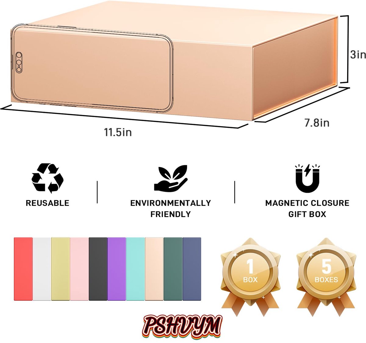 Geschenkdozen 30 x 20 x 7,6 cm - Inklapbaar met deksel - Magnetische sluiting - Ideaal voor bruiloften - SnelShoppen