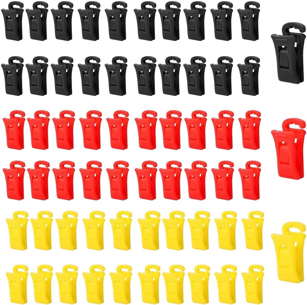 60 kleurrijke sokkenklemmen voor wasmachine, droger, antislip, met haken, opbergdoos