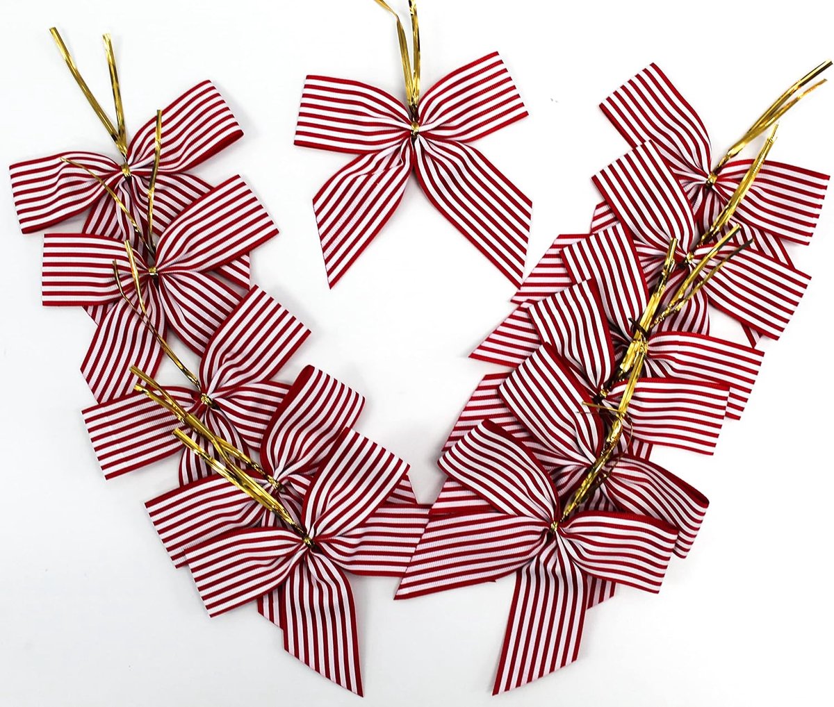 Strikken Karo Vichy punten bevestigingsclip lint Vichy geschenkstrik Kerstmis (rode strepen wit)