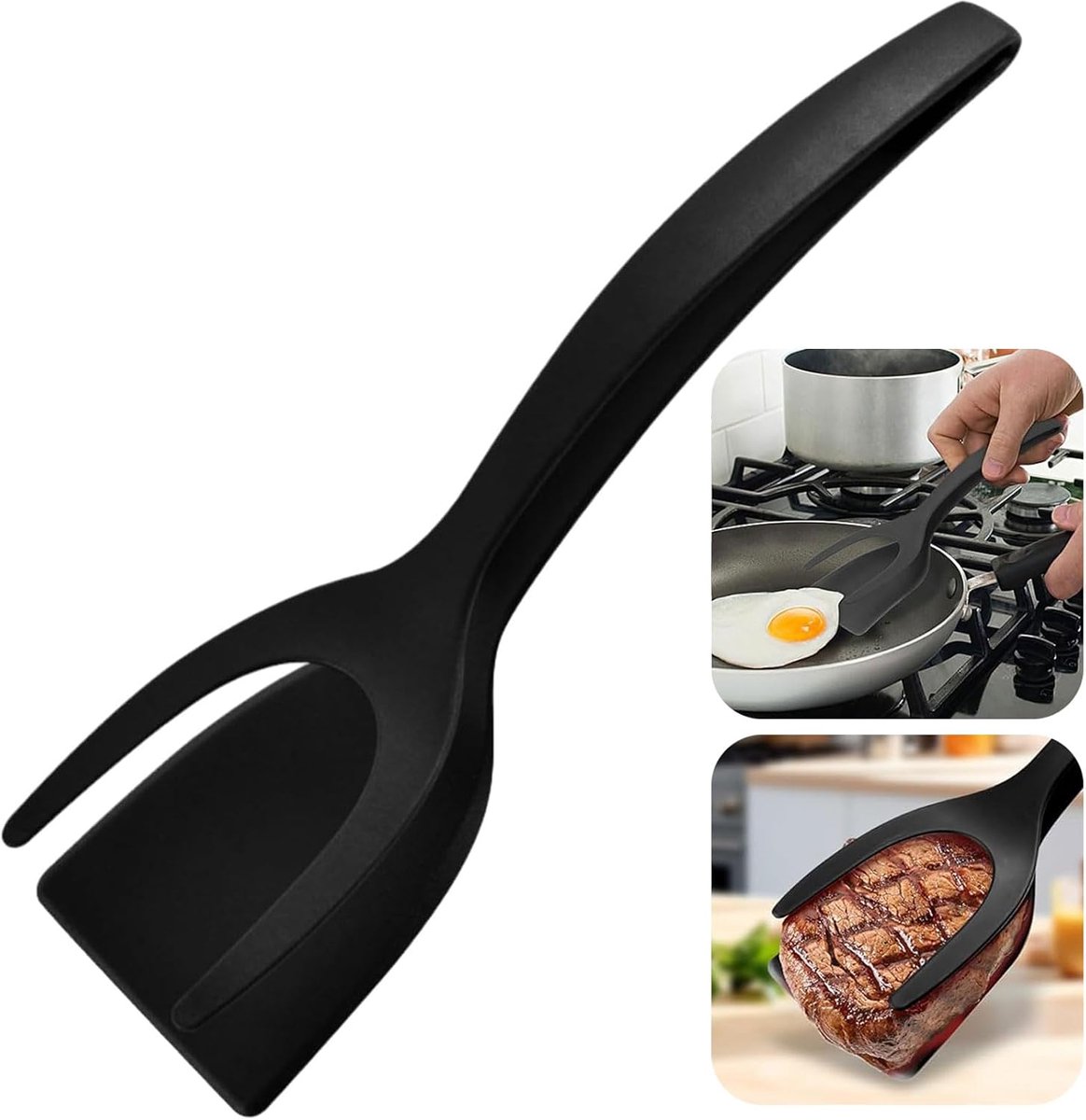 Spatel, spatel, 30 cm, 2-in-1 anti-aanbaklaag, spatel, kookgerei, turner, plastic spatel voor koken, flip-turner, spatel voor vis, ei, hamburger, pannenkoeken