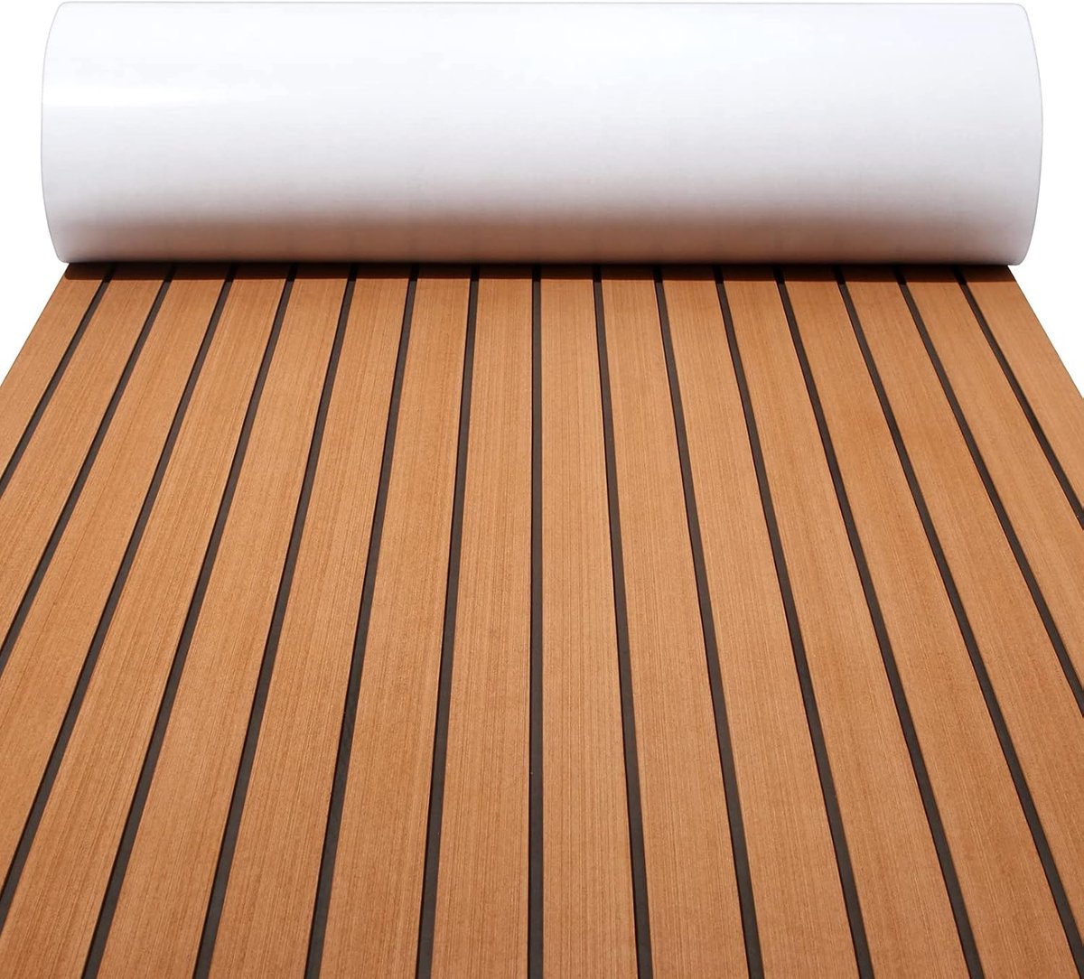 Eva-schuimvloeren voor boten 240 x 90 cm, zelfklevende mariene vloermat, niet-slip dek vloeren tapijt Eva Teak Cover, marien tapijtbootaccessoires voor jacht- en RV-vloerenbladen