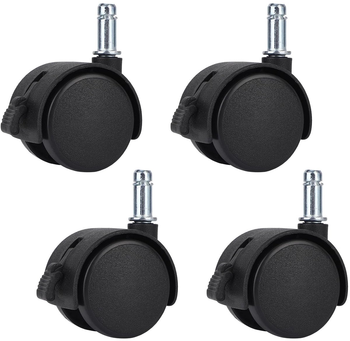 Zwenkwielen, 4cm Vergrendelbare Wielen met 6mm Diameter Steel Zware Vervangende Wielen voor Meubels Karren Kasten Koelers Stellingen met Voorbereide Gaten