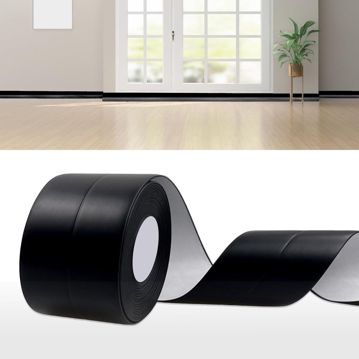 plint, grijs, 19 x 19 mm, 6 meter, pvc, flexibele zachte plint, zelfklevend, zachte pvc-plint, grijs, flexibele plint, knikplank voor thuis