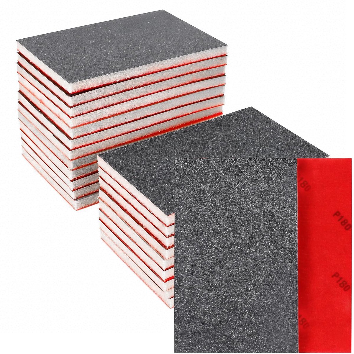 18 Stuks Schuur sponsen 75x100mm | P180-P3000 Assortiment Korrel | Flexibele Schuurvellen voor Hout, Metaal, Kunststof en Auto