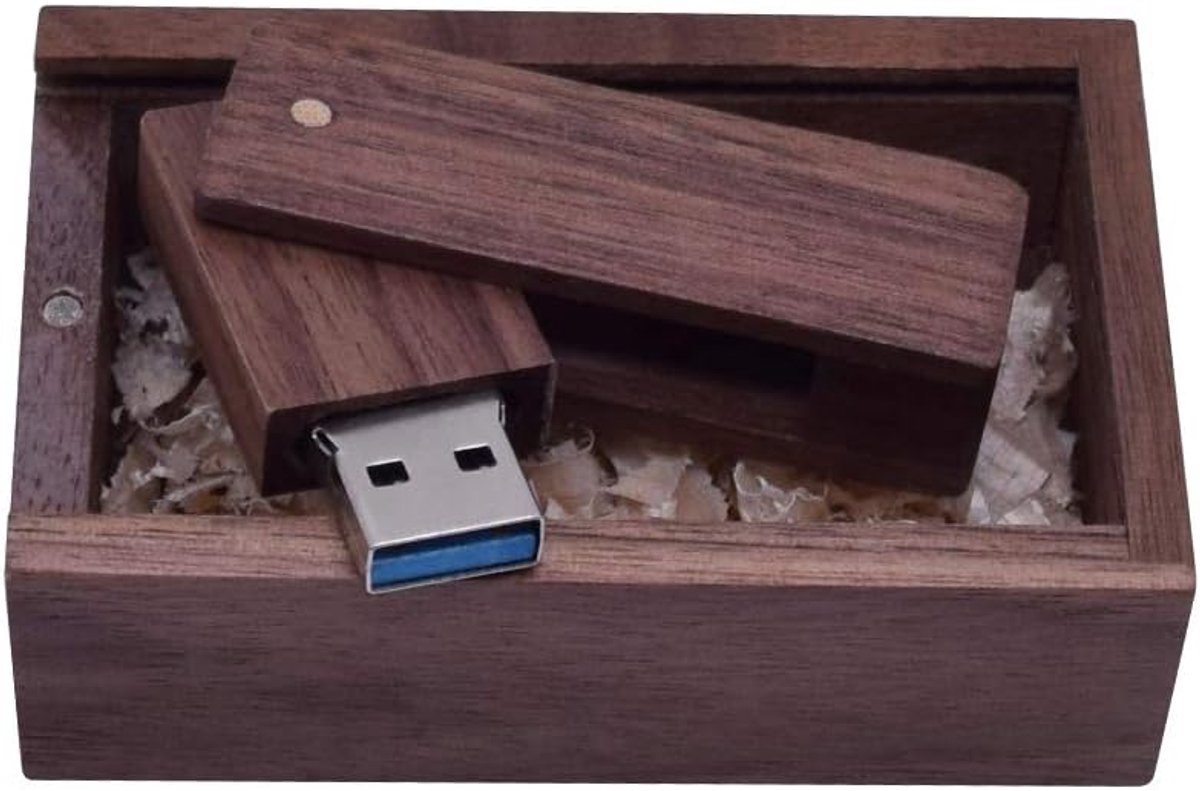 Sticks 16GB /32GB/64GB/128GB Holz USB Speicherstick USB Flash Drive Wood USB 3.0 Thumb Drive mit Holzkiste (16GB, Carbonisierung Holz)