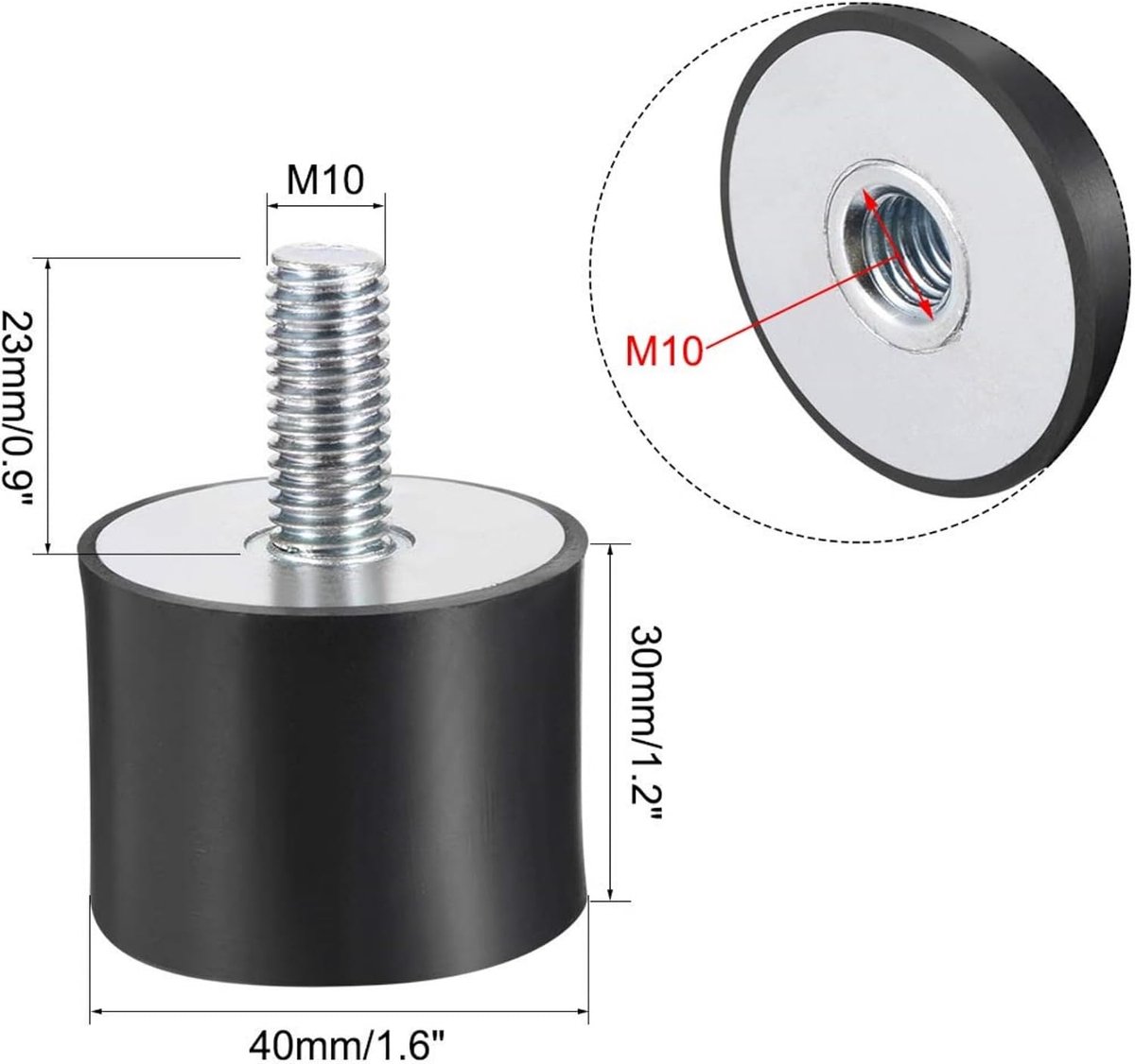 VD, 4 Silentblock Antivibratie-rubberen dempers, anti-vibratie-rubberen isolatiehouders, automatisch anti-vibratie-geluidsdemperblok (VDM8 30x30)