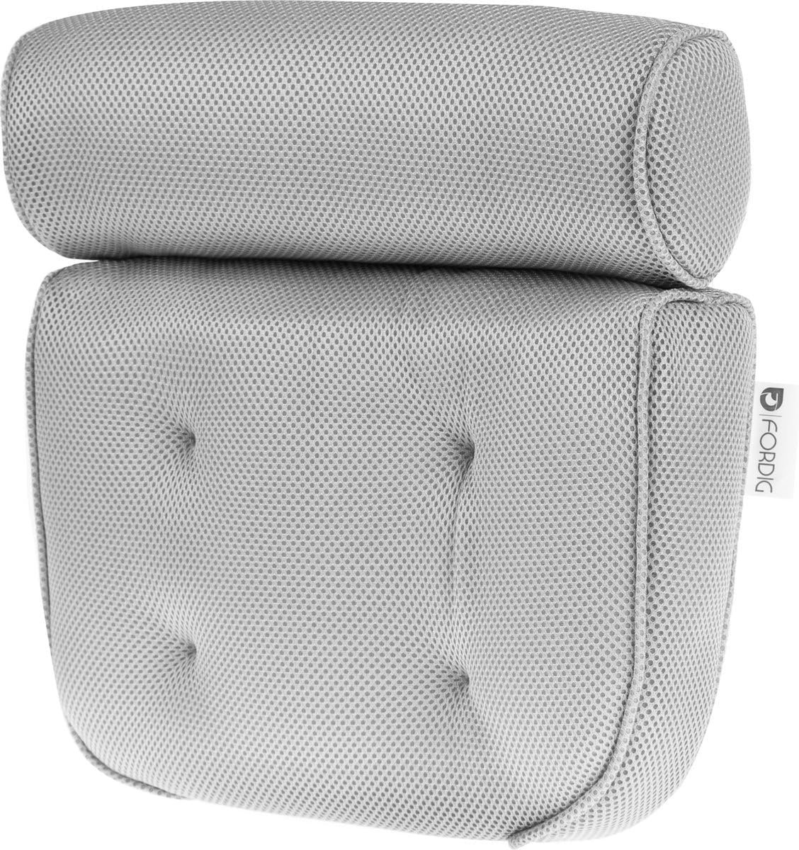 Badkussen met zuignappen - Grijs - Antislip - Voor ultiem comfort in bad - SnelShoppen