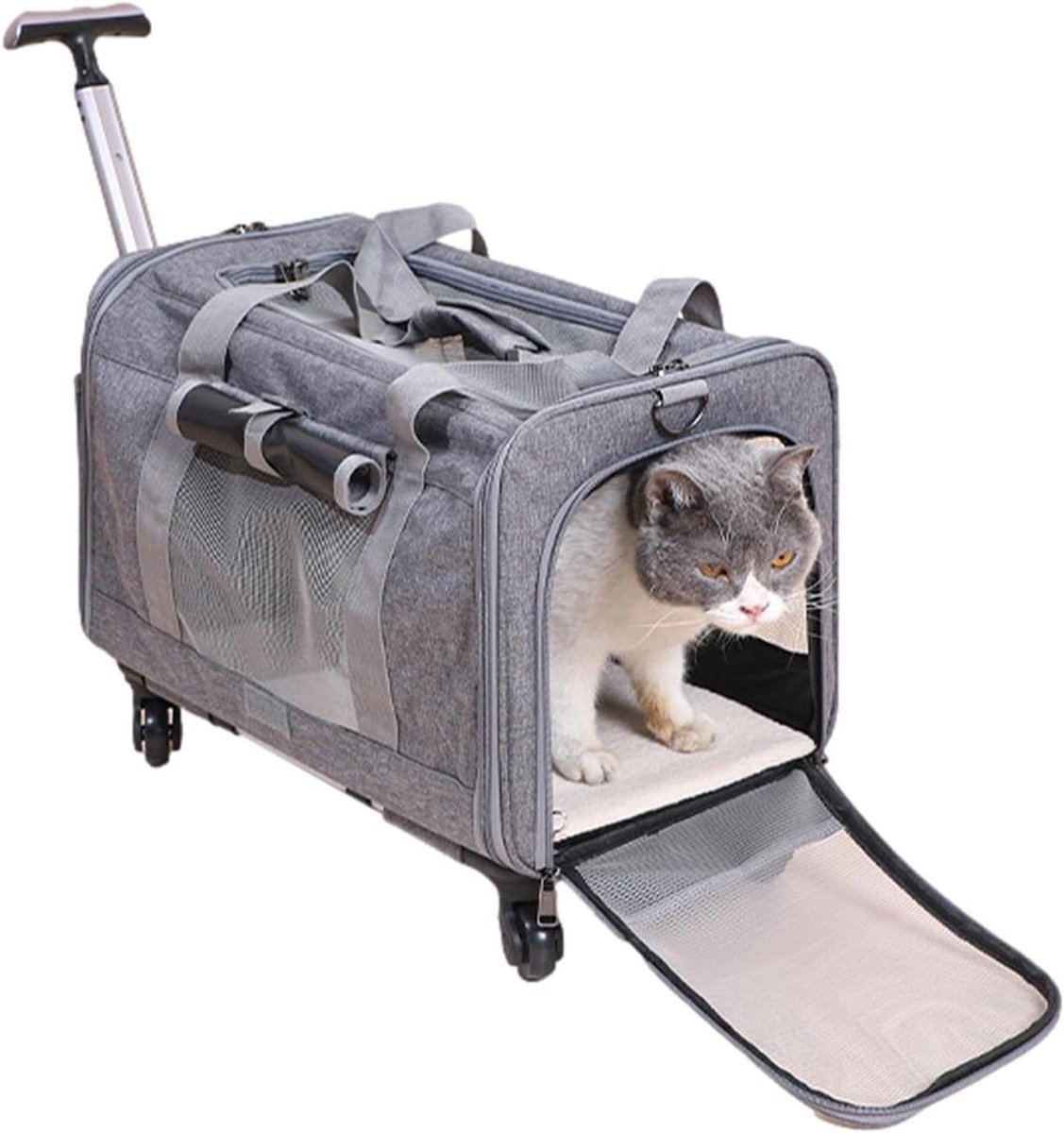 Hondentransportbox met Wielen - Reistas Huisdier - Veilig Vervoer - Afneembaar Frame