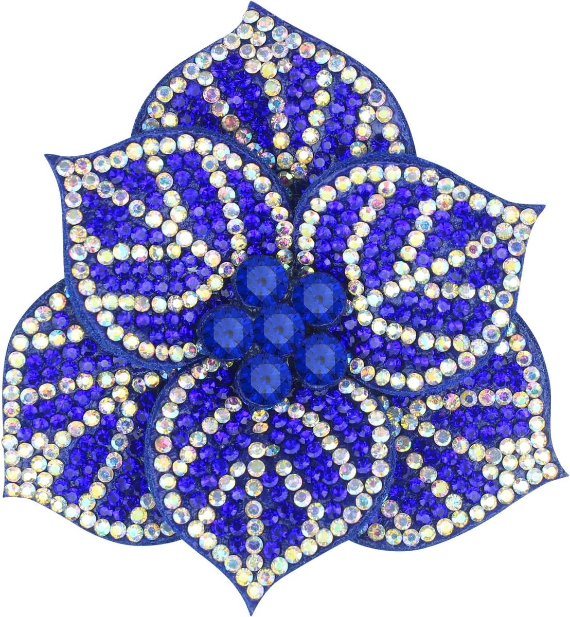Mecool De roos haarspeld kunstkristal dubbele bloemblaadjes broche hoofdtooi voor vrouwen meisjes party blauw