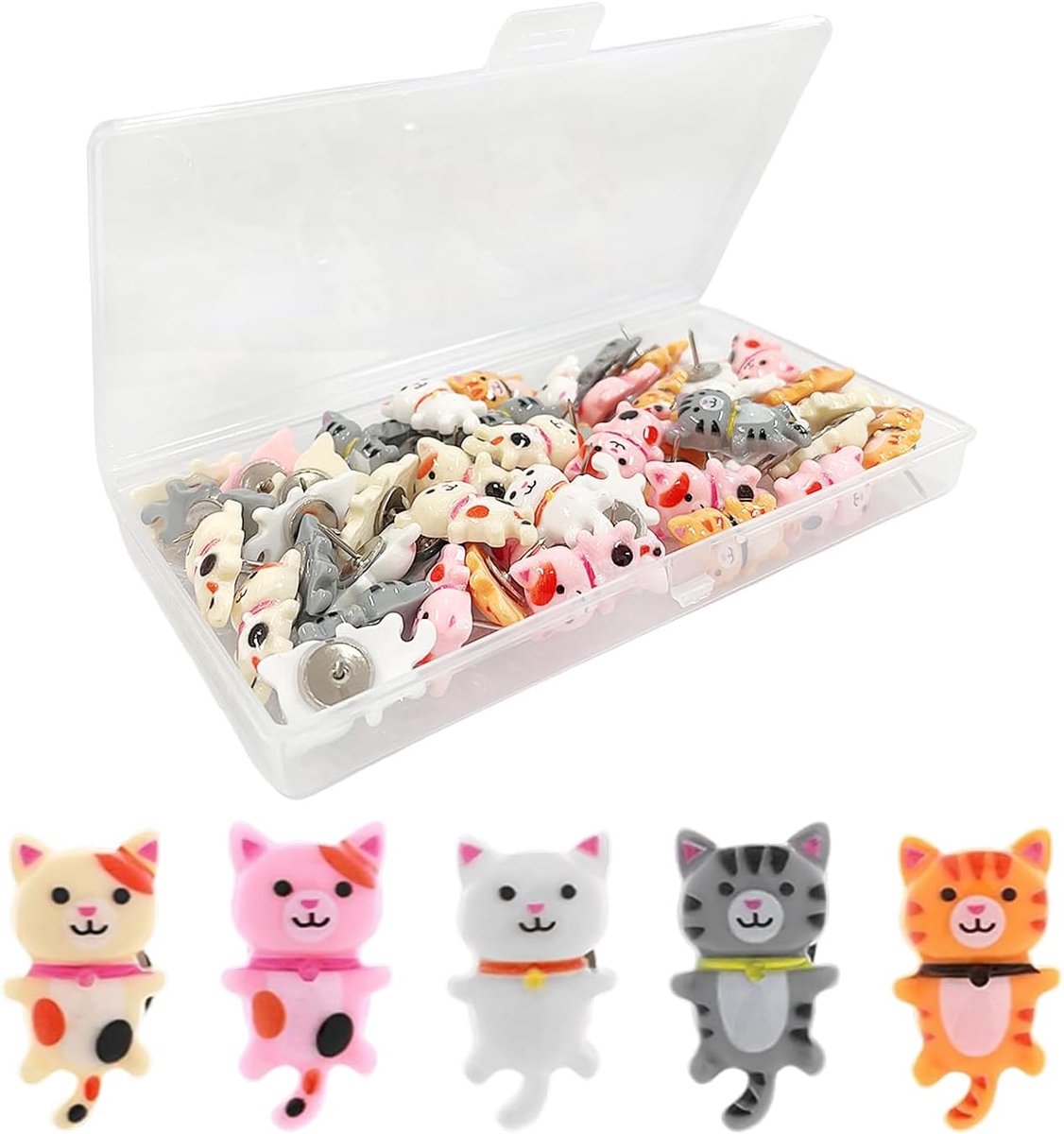 50 stuks kattennaalden, schattige cartoonbroches, kurkspelden voor dieren, doe-het-zelf broches, creatieve nageldecoratie