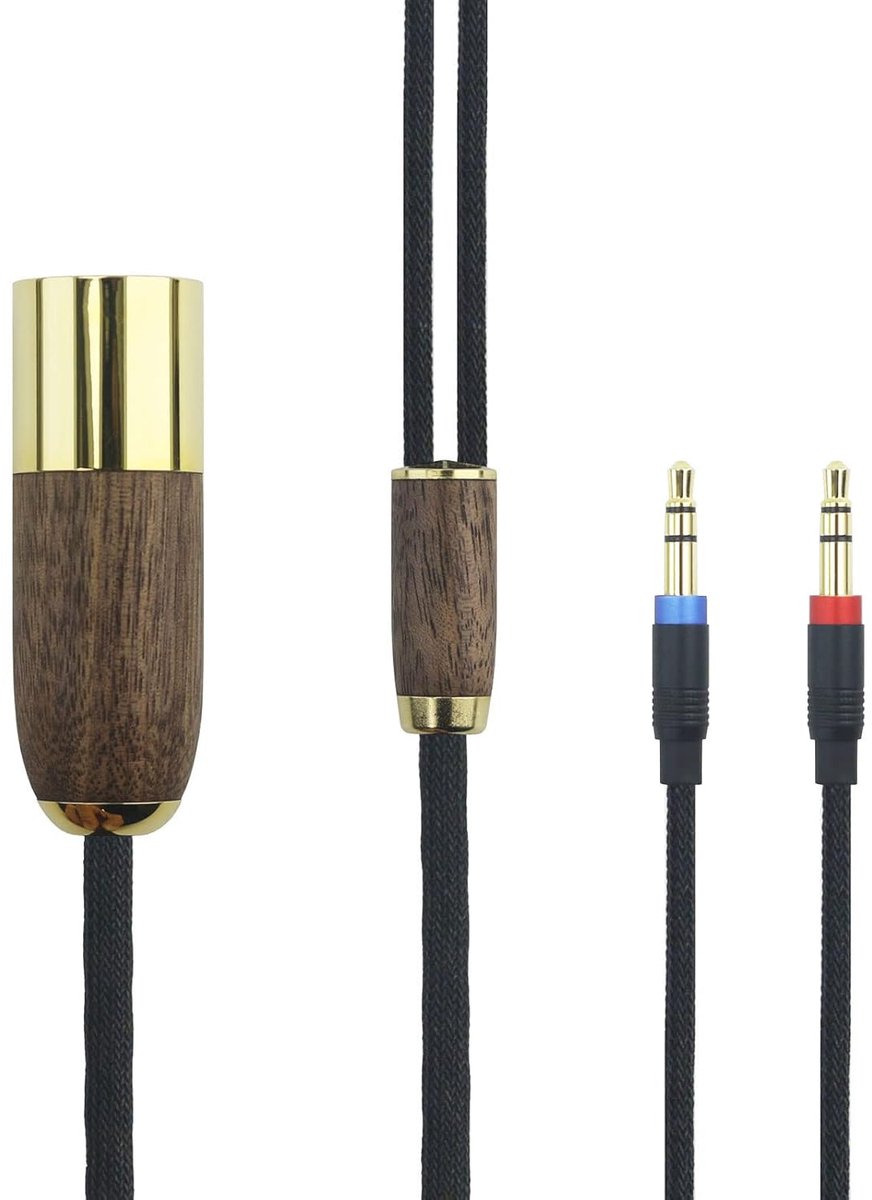 3M symmetrisch XLR kabel, 7N OCC, verzilverd koper, notenhouten behuizing, compatibel met Hifiman Sundara, Ananda, Arya, HE400SE, HE4XX, HE-400i hoofdtelefoons (versie)
