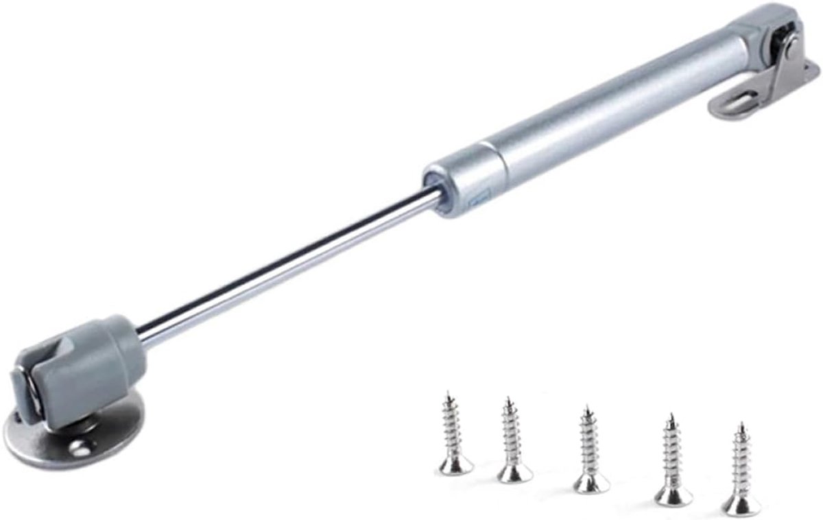 1x 60N Kast Hydraulische Gasveer Meubeldeur voor Gas Strut Lift Kast Schokdemper Gasveer Scharnier Meubelzuiger Kastdeuren Soft Close Klepveer, Zilver