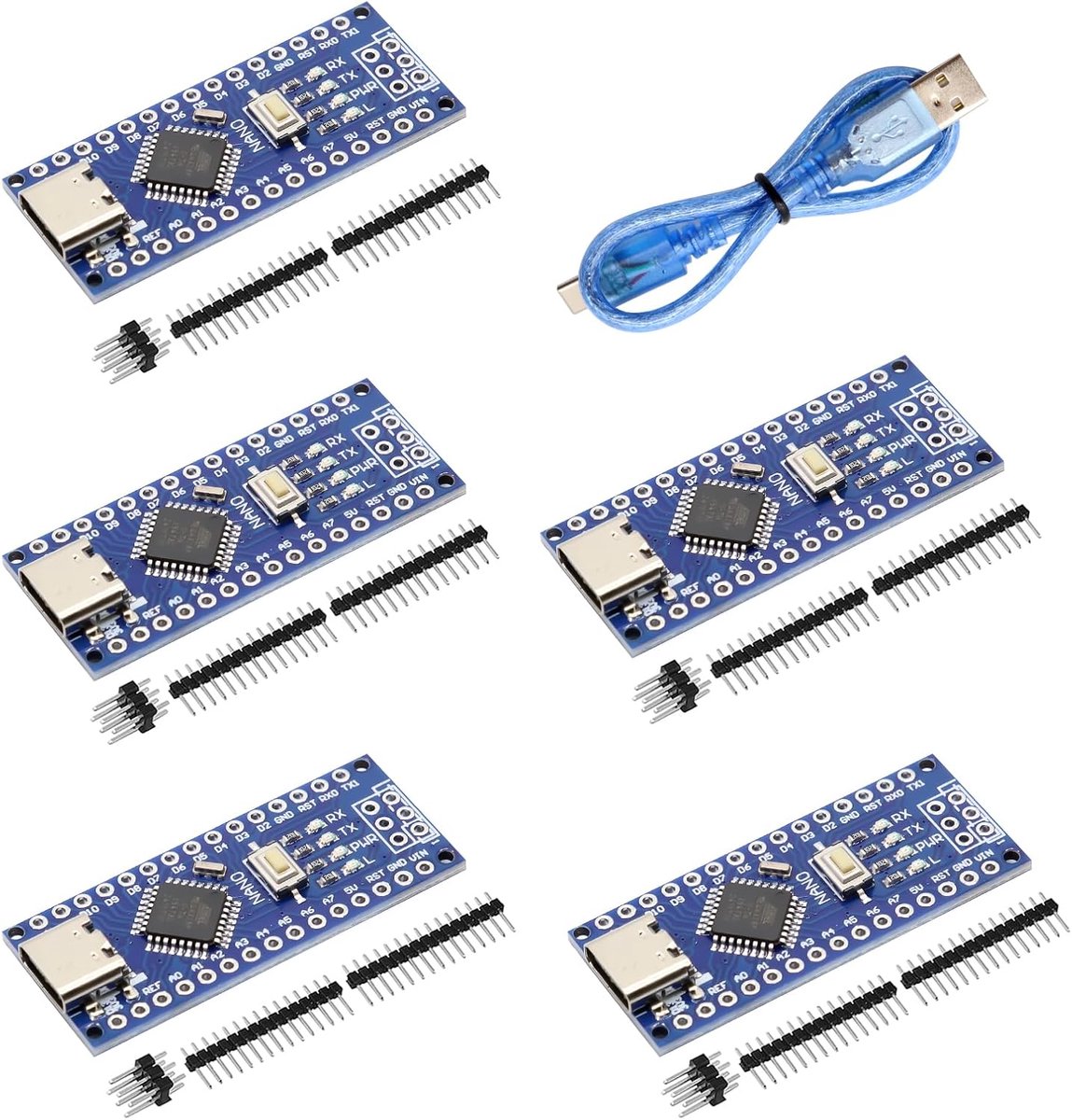 328P V3 ontwikkelbord met USB-kabel AYWHP 5 stuks ontwikkelbord met chip CH340 5V 16M Microcontroller Type-C stekker Compatibel met Arduino