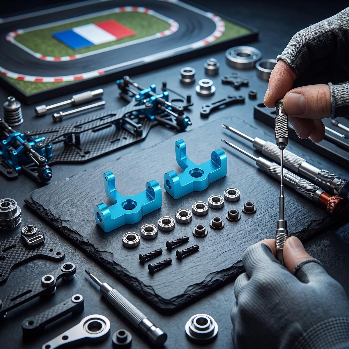 so RC Car naafdrager aluminiumlegering stuurwieldrager asbeen links/rechts upgrade onderdelen geschikt voor 1/14 144001 Car(1251B blauw)-Reserveonderdelen Rc 1251