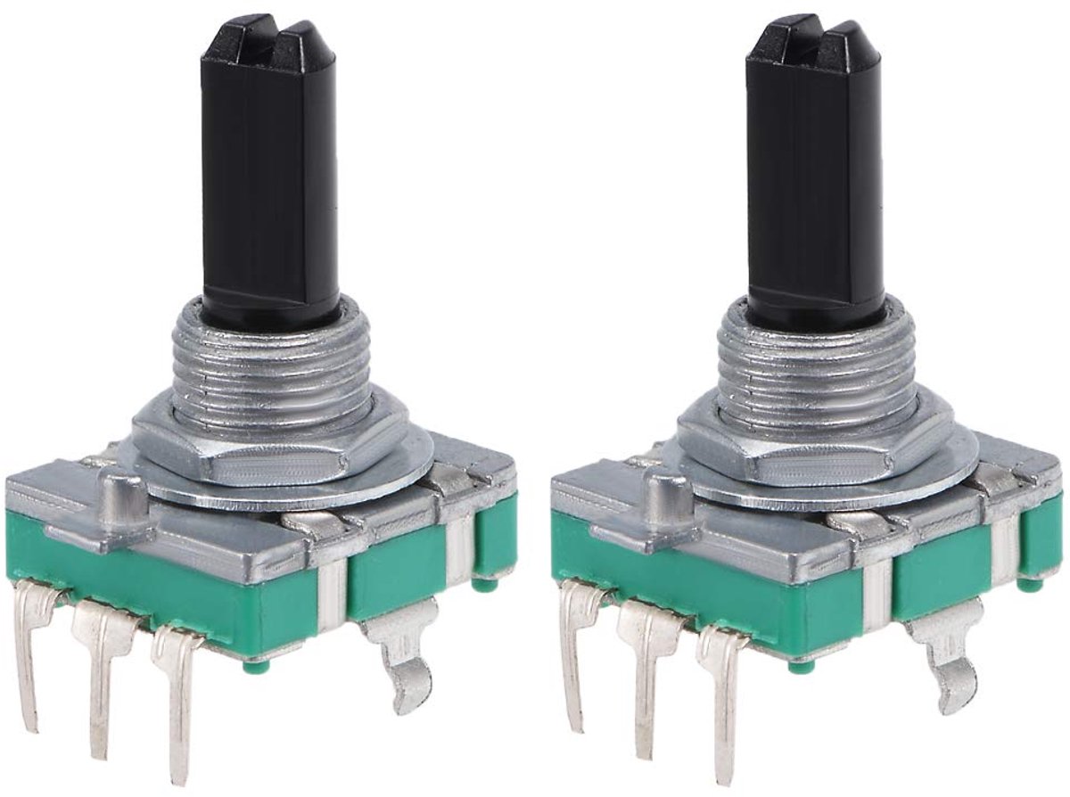 Sourcing map 2 stuks 360 graden draaibare codeerschakelaar EC16 5 bar 20 mm D-schacht