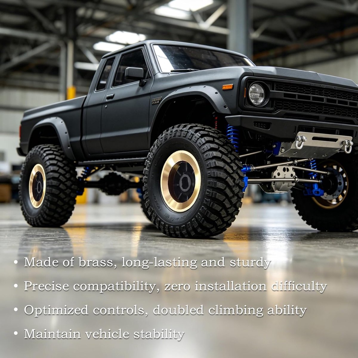4Stks Messing Wiel 3.7g Gewichten Ring voor AXIAL SCX30, CNC Balans Ring voor SCX30 Upgrades Carrosserie Wielen, Rock Crawler Onderdelen Accessoires voor RTR RC Auto