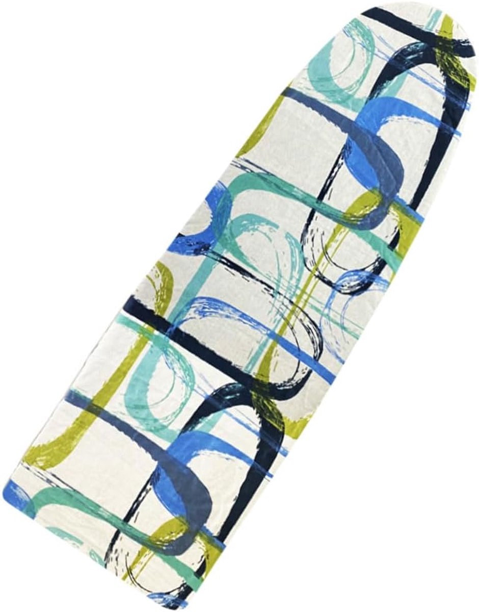 Strijkplankovertrek Universal 315, afmetingen 140 x 47 cm, overtrek van 100% katoen met elastiek voor perfecte grip op de strijkplank, hittebestendig tot 200°, gemaakt in Italië, patroon blauw