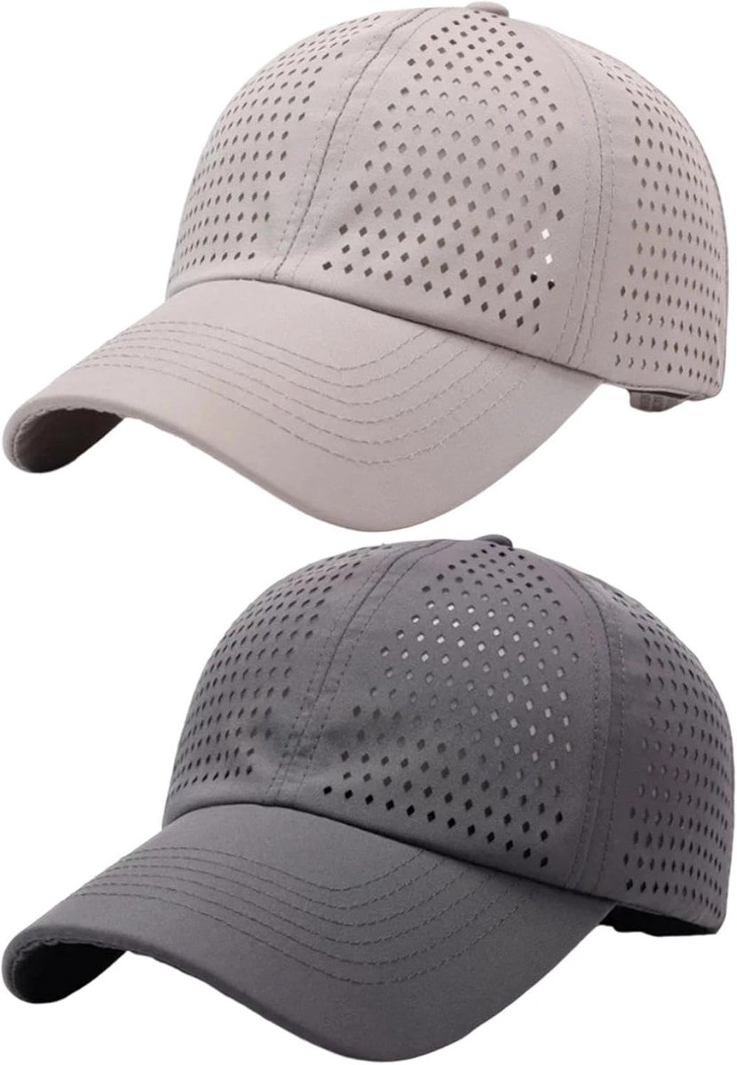 2 stuks honkbalpet voor heren en dames, mesh, hardloopcaps, sportpet, verstelbaar, ademend, sneldrogend, zonwering, honkbalpet voor buiten