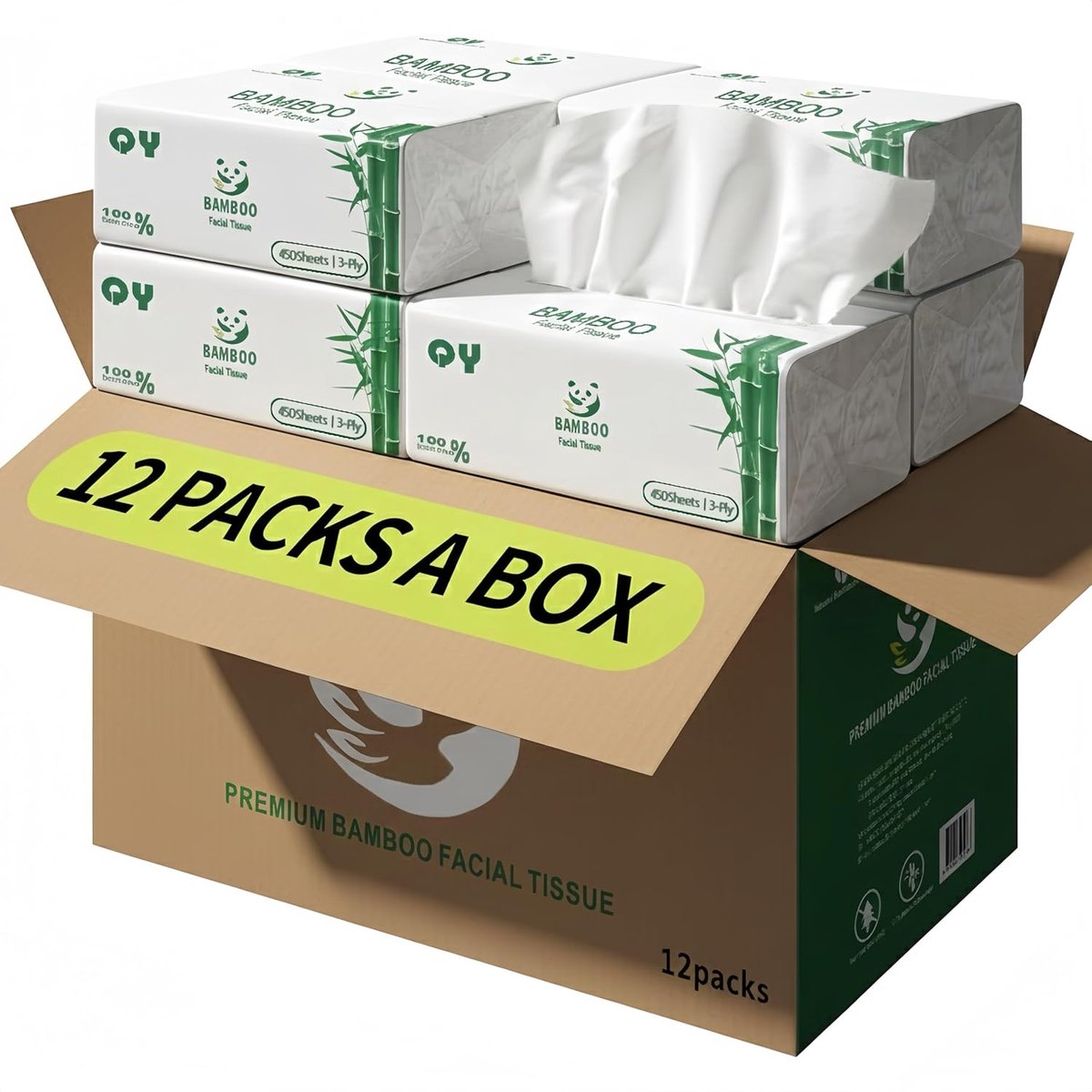 Gezichtsweefsels 3-laags - zachte bamboe - gebleekt - ideaal voor dagelijks gebruik - ShopVlot