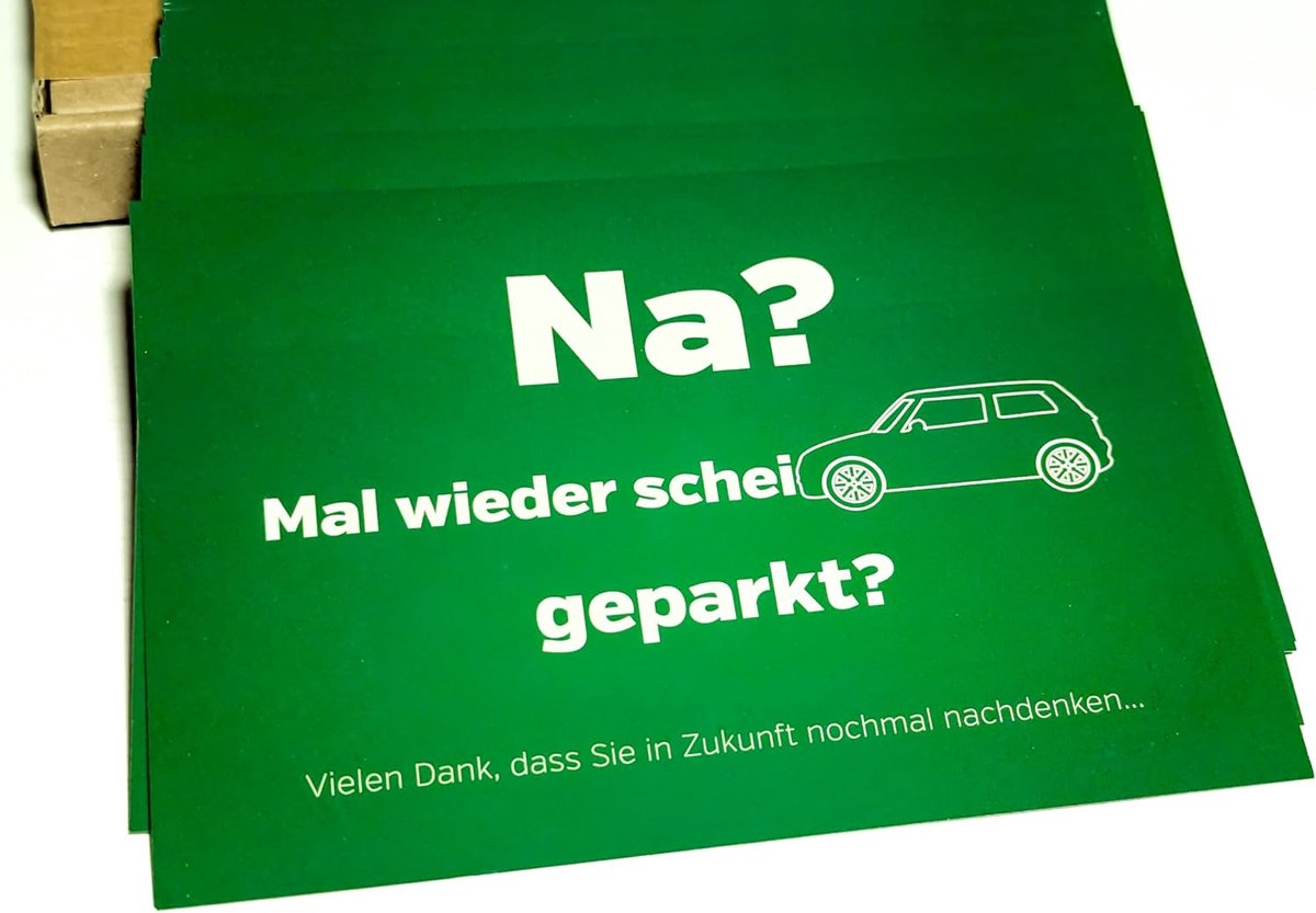 Scheiße Parkt kaarten A6 - 50 stuks - UV-lak foto print - duidelijke boodschap - ShopVlot